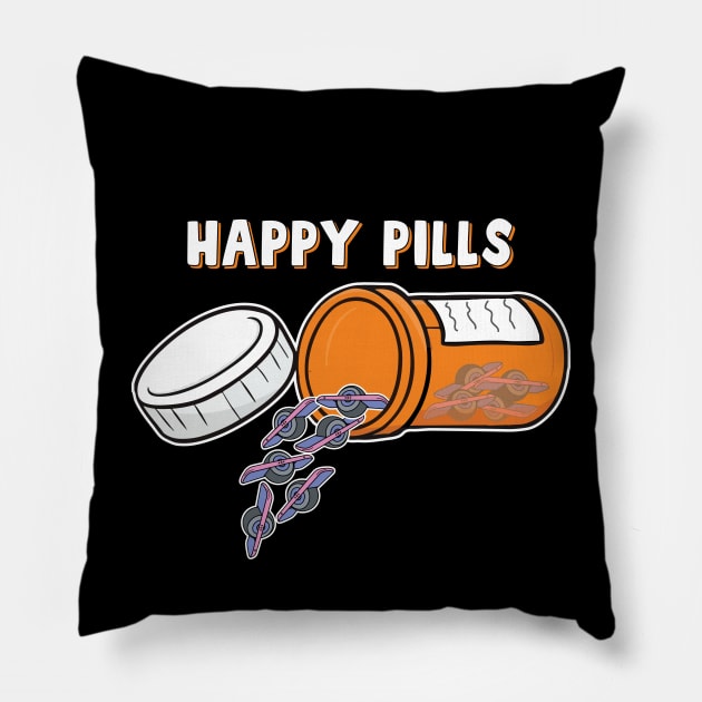 Onewheel happy pills Pillow by Be Cute 