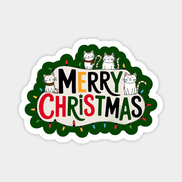 Merry Christmas Cats Magnet by Pete the Cat Guy