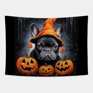 Halloween Black French Bulldog Tapestry