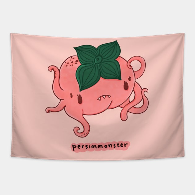 Persimmonster Tapestry by moonlitdoodl