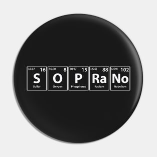 Soprano (S-O-P-Ra-No) Periodic Elements Spelling Pin