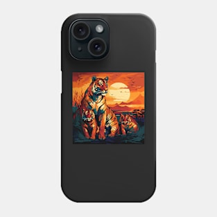 Tiger Family Sitting Together Phone Case