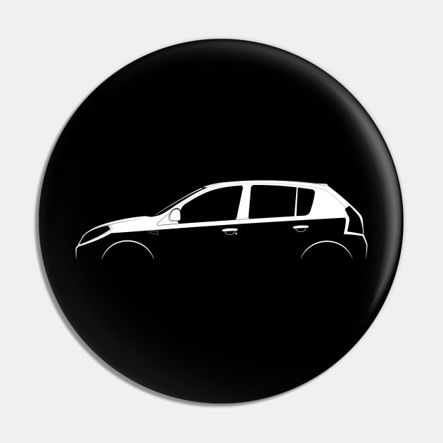 Dacia Sandero (2008) Silhouette Pin by Car-Silhouettes