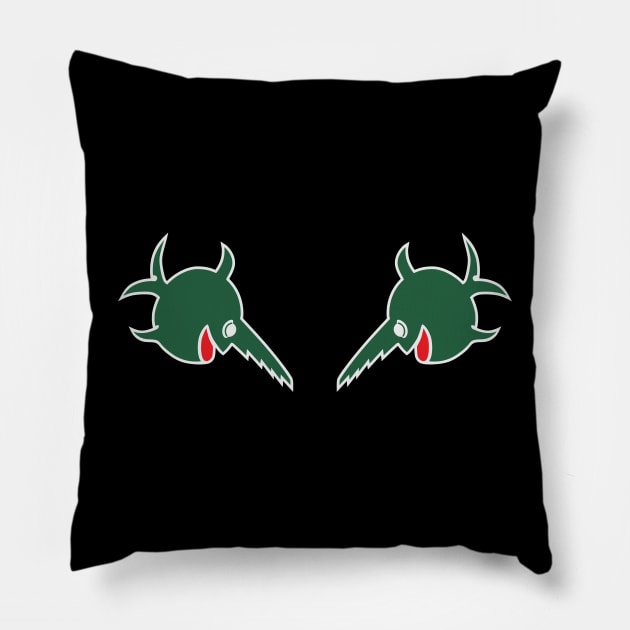 Fish saw sign on German submarines ww2. Green version of the emblem Pillow by FAawRay