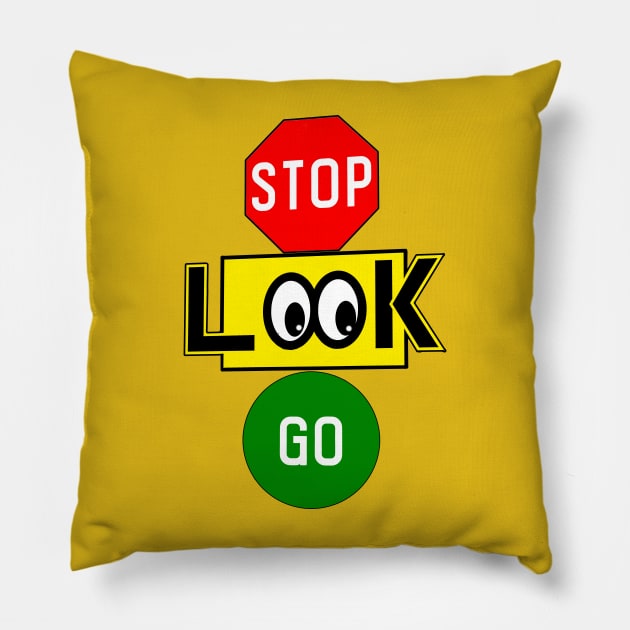 Stop, Look, Go Pillow by dalyndigaital2@gmail.com