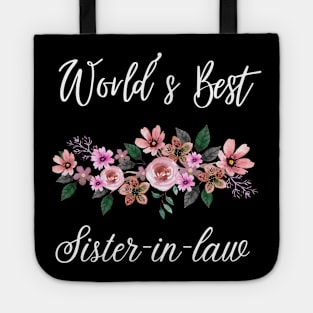 world’s best sister-in-law Sister In Law Shirts Cute with flowers Tote