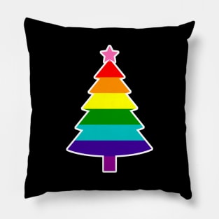 Christmas Tree LGBT Flag Gilbert Baker PRIDE Rainbow Pillow