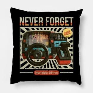 Never Forget - 80s Car Racing Simulator Pillow