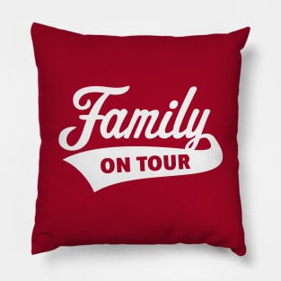 Family On Tour (Family Vacation / White) Pillow