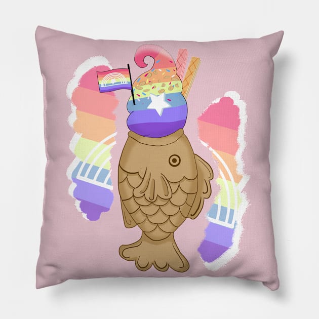 Pride taiyaki designs, 2nd series (Xenogender) Pillow by VixenwithStripes