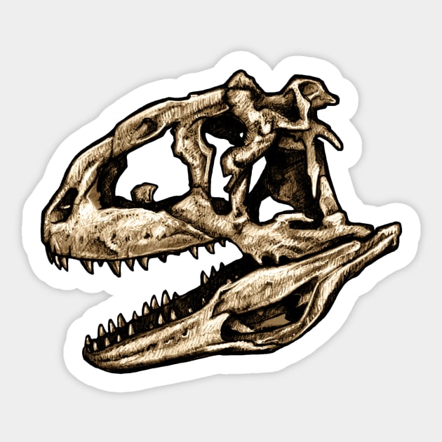 Download Menacing and Dangerous Dinosaur Skull Artwork PNG Online