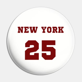 red text new york 25 Pin