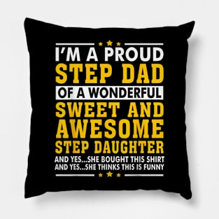 Funny Step Dad Fathers Day Gift Step Daughter Stepdad Pillow