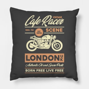 Cafe Racer Vintage Retro Motorbike Pillow