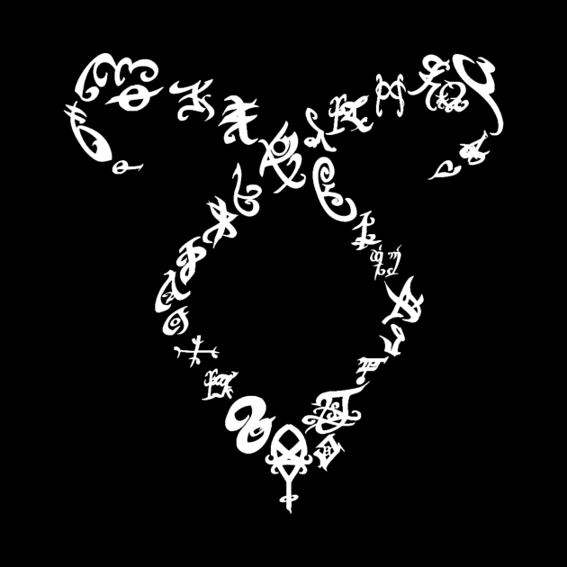 Shadowhunters rune / The mortal instruments - Angelic power rune shape with runes (white) - Parabatai - gift idea by Vane22april