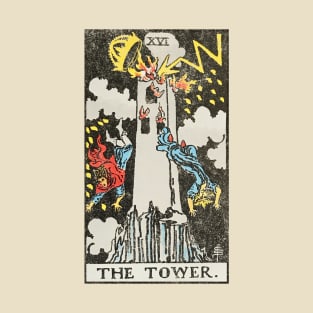The tower tarot card (distressed) T-Shirt