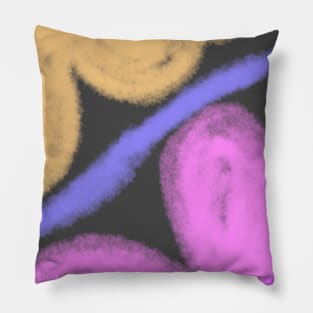 Pink purple blue watercolor floral art Pillow