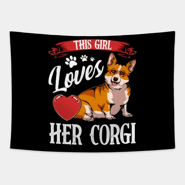Corgi Love Dog Owner Lover Statement Heart - Welsh Corgi Tapestry by Lumio Gifts