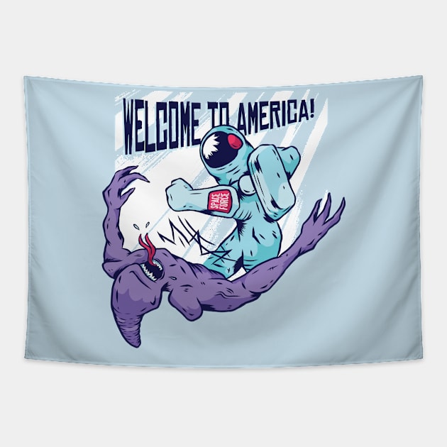 Welcome to America Tapestry by Hmus