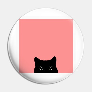 sneaky black cat in pink Pin