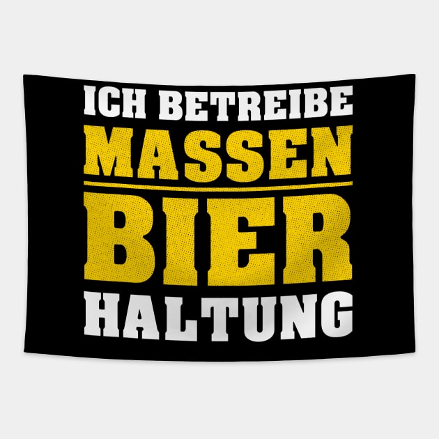 Ich betreibe Massenbierhaltung I JGA Männer Malle Party Tapestry by 5StarDesigns