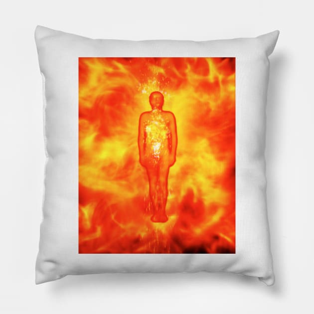 Cremation, conceptual illustration (C027/5802) Pillow by SciencePhoto