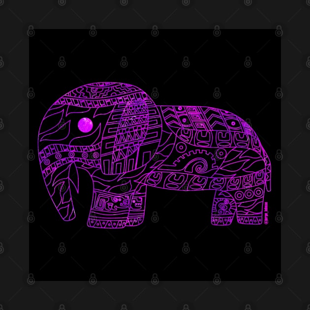 Deep purple elephant ecopop by jorge_lebeau