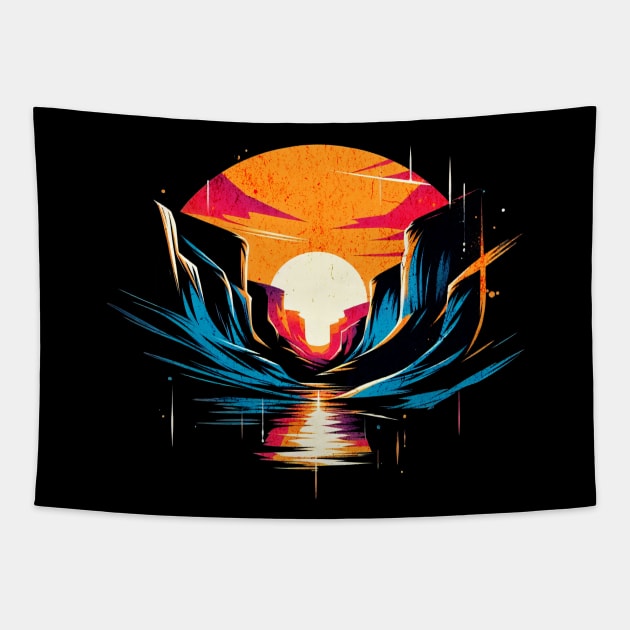 Sunset Antelope Canyon Arizona Design Tapestry by Miami Neon Designs