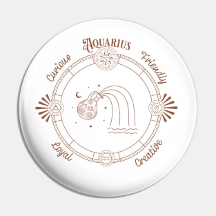 Zodiac design Aquarius Pin