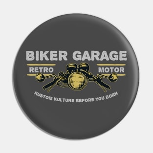 Retro Motor Biker Garage Pin