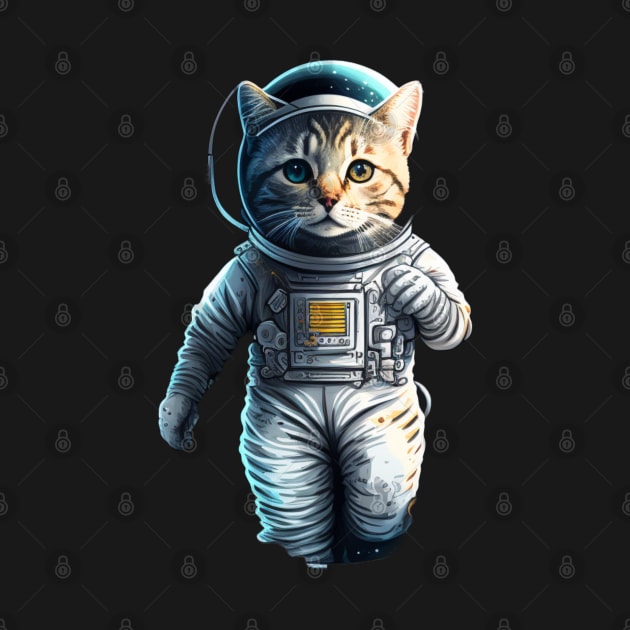 cute cat in the space with astronaut costume by Get Yours