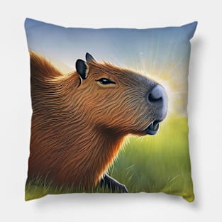 Capybara sun shine Pillow