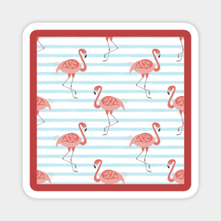 Flamingo Pattern Magnet