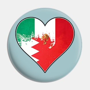 Mexican and BahrainI Heart Mix Heritage Flag Pin