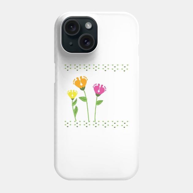 Baby foot print with flower Phone Case by GULSENGUNEL