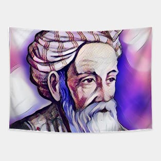 Omar Khayyam Pink Portrait | Omar Khayyam Artwork 8 Tapestry