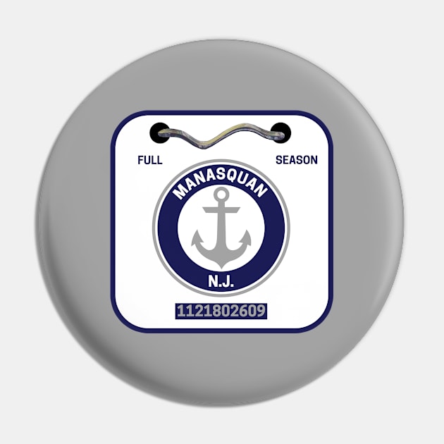 Manasquan New Jersey Beach Badge Pin by fearcity