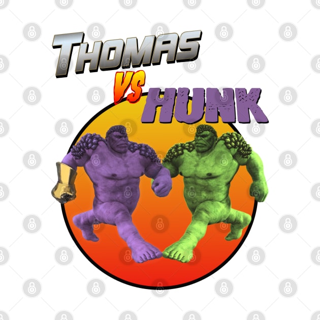 THOMAS VS HUNK Very Great Hero Shirt Off Brand Knock Off Parody by blueversion