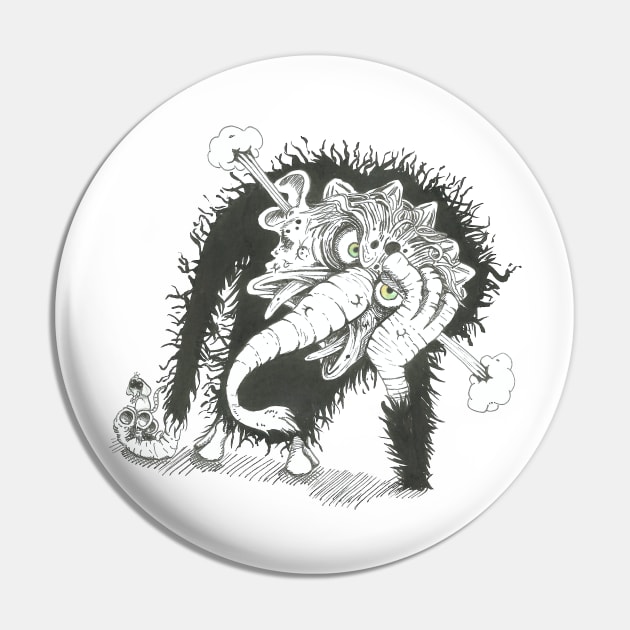 Hairy Monster Pin by Créa'RiBo