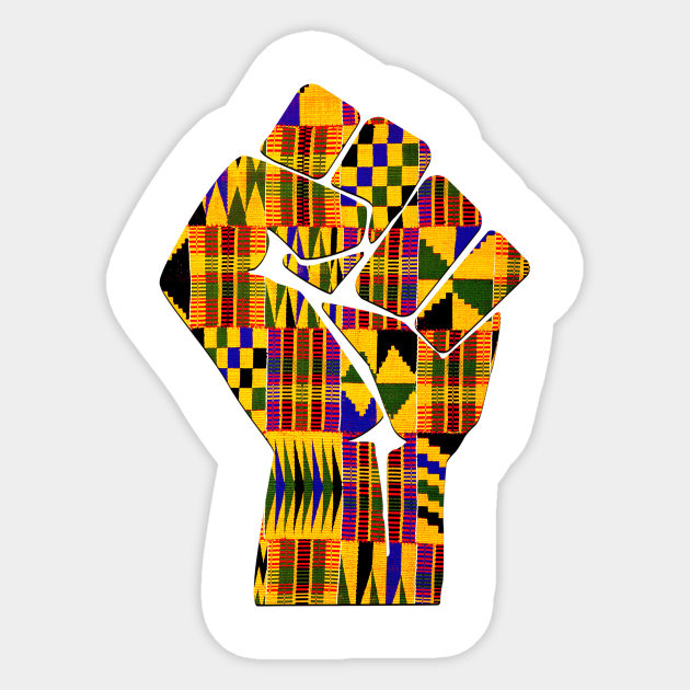 Kente Fist Design Melanin Black Pride Sticker - Black Pride - Sticker