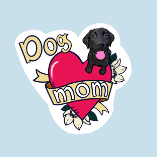 Black Lab Dog Mom Tattoo T-Shirt