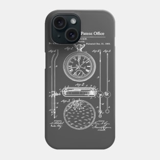 Lemania Stop Watch Patent White Phone Case