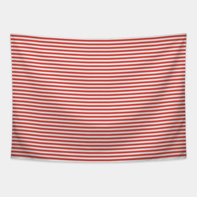 Thin red and white stripes pattern Tapestry by kallyfactory