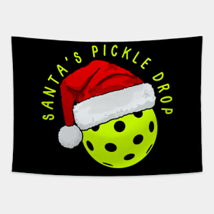 Santa's Pickle Drop. Pickleball, Christmas Tapestry