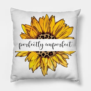 Perfectly Imperfect Sunflower with Leopard Print Pillow