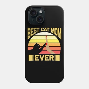 Best Cat Mom Ever Vintage Retro Sunset Phone Case