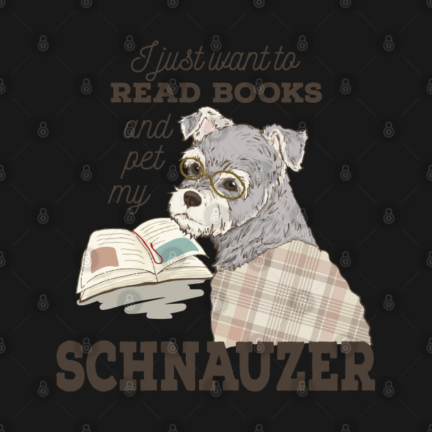 Discover Schnauzer Cartoon Book Lover Gift - Schnauzer - T-Shirt