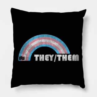 Grunge Transgender Pride - They/Them Pronouns Pillow