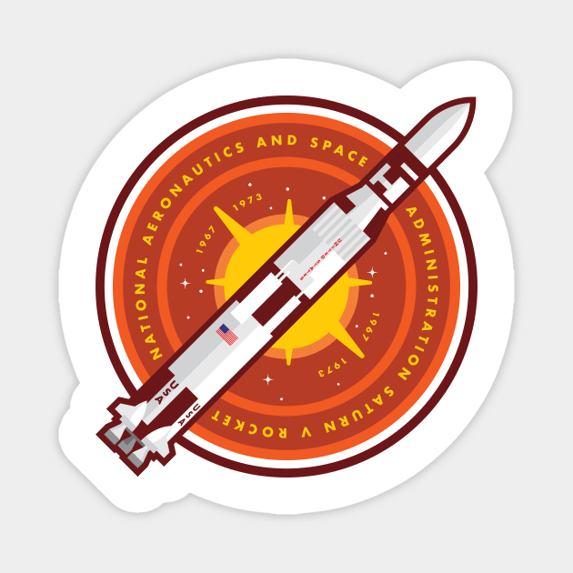 Saturn V Rocket Badge / Patch Magnet by Jamieferrato19