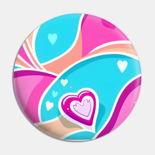 Delicious Candy Heart on Colorful Ice Cream Pin